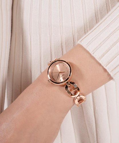 Guess Women's Rose Gold Watch, Recycled Steel | Gw0759l3