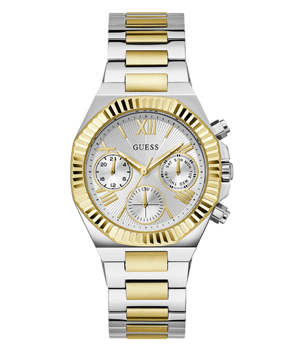 Guess Women's Gold/Silver Stainless Steel Watch, Silver Dial | Gw0769l3
