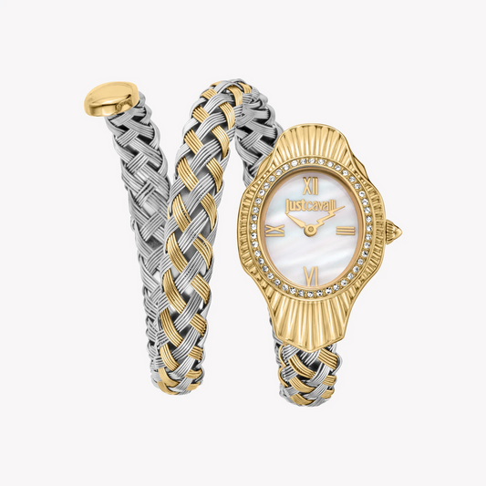 Just Cavalli Women's Gold Stainless Steel Watch, White Dial - JC1L305M0055