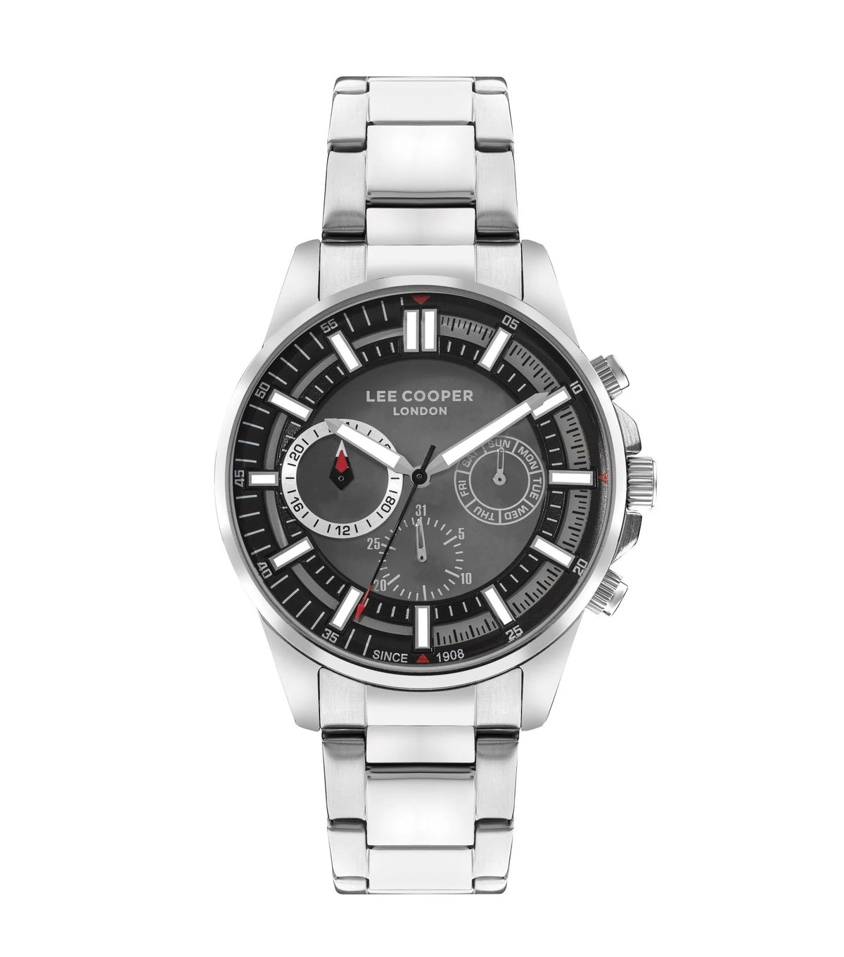 LEE COOPER Men's Silver Stainless Steel Multi Function Watch - LC07817.350