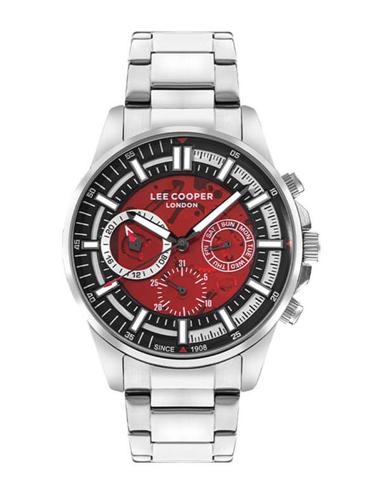 LEE COOPER Men's Silver Stainless Steel Multi Function Watch - LC07817.380