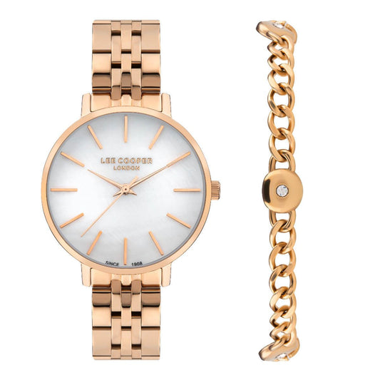 LEE COOPER Women's Rose Gold Stainless Steel Analog Watch - LC07857.420
