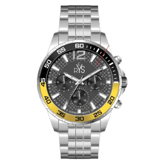 REYS Men's Silver and Gray Stainless Steel Watch - R2028-SGY