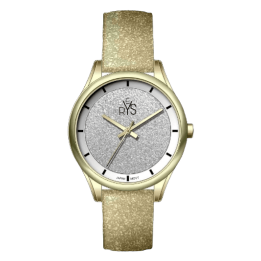 REYS Ladies Leather Watch R2019-LGS - Silver Glitter Dial