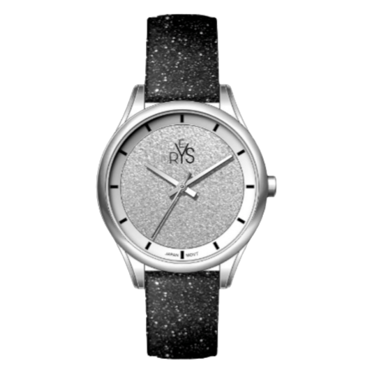 REYS Ladies Leather Watch R2019-LSS - Silver Glitter Dial