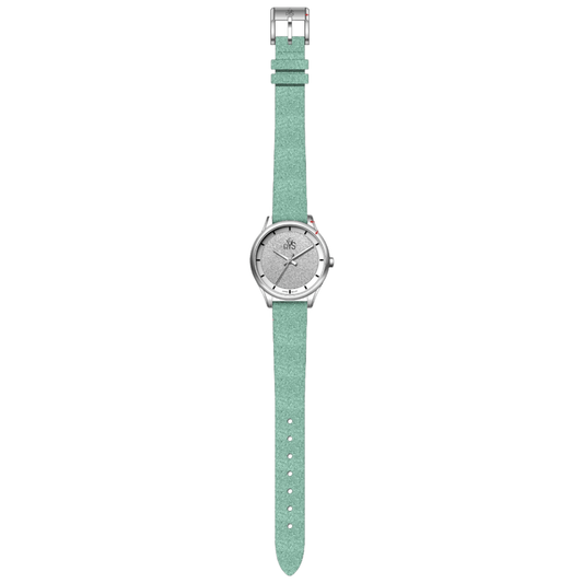 REYS Ladies Leather Watch R2019-LSMG - Silver Glitter Dial