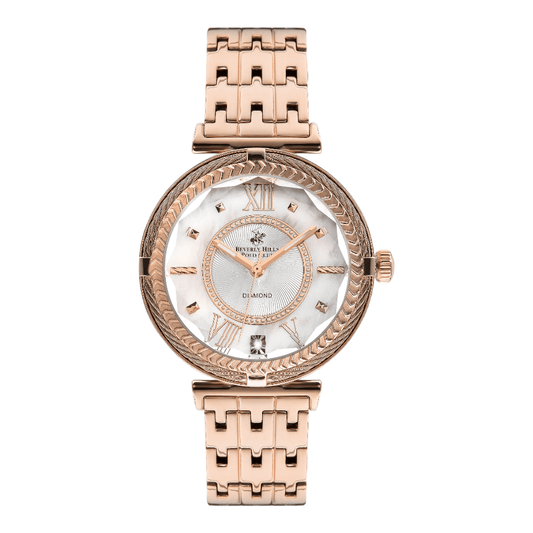 Beverly Hills Polo Club BP3222X.420 - Women's White Dial Rose Gold Strap Watch