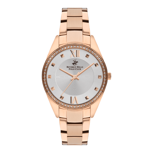 Beverly Hills Polo Club BP3300X.430 - Women's White MOP Dial Rose Gold Strap Watch