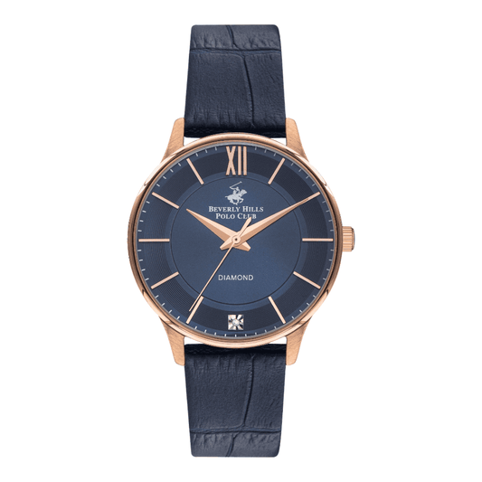 Beverly Hills Polo Club BP3310X.499 - Women's Dark Blue Dial Leather Strap Watch