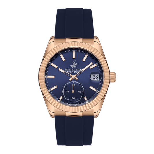 Beverly Hills Polo Club BP3325X.499 - Men's Dark Blue Dial Silicone Strap Watch