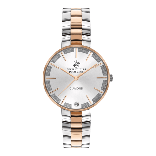 Beverly Hills Polo Club BP3332X.230 - Women's Silver Dial Two-Tone Watch