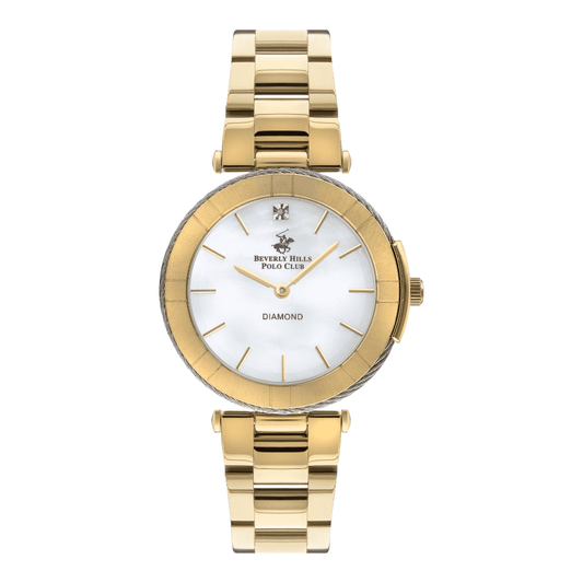 Beverly Hills Polo Club BP3333X.120 - Women's White MOP Dial Gold Watch