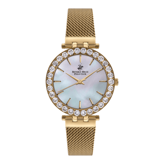 Beverly Hills Polo Club Women's Analog White MOP Dial Watch BP3341C.120