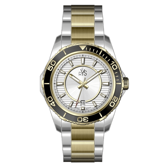 REYS Men's Silver and Gold Stainless Steel Watch - R2024-TGS