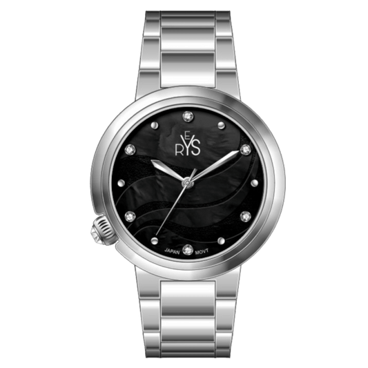 REYS Ladies Stainless Steel Watch R2021-SB - Black MOP Dial