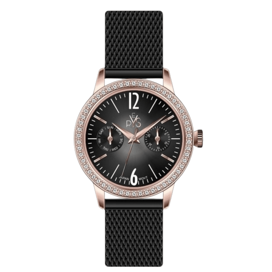 REYS Women's Stainless Steel Watch R2008-RB - Black Dia