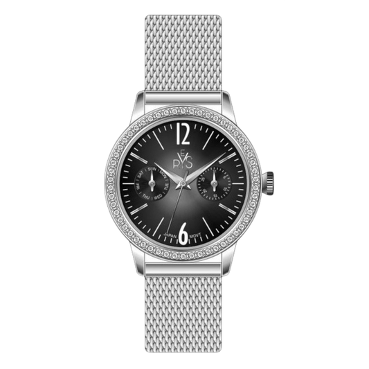 REYS Women's Stainless Steel Watch R2008-SGY - Black Dial