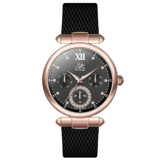REYS Women's Stainless Steel Watch R2010-RB - Black Dial