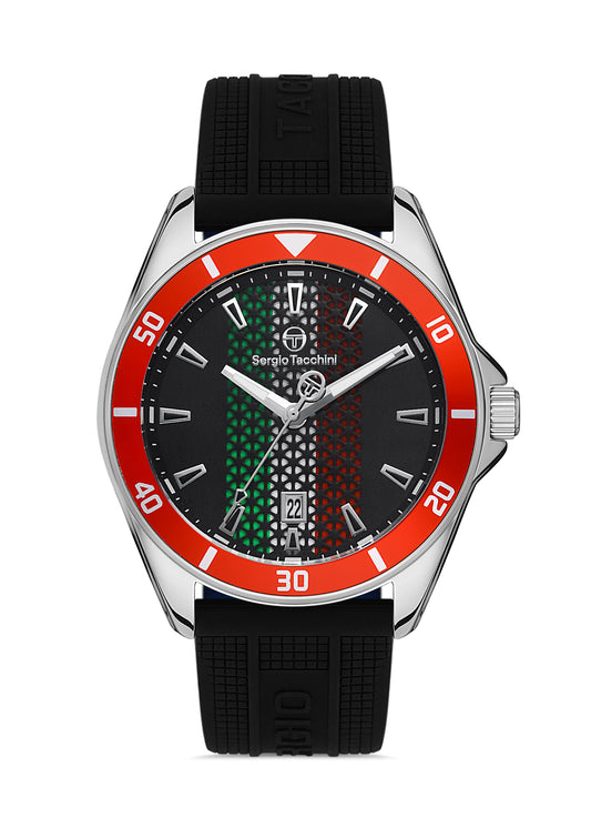 Sergio Tacchini ST.1.10324-1 - Men's Rubber Watch Black Dial