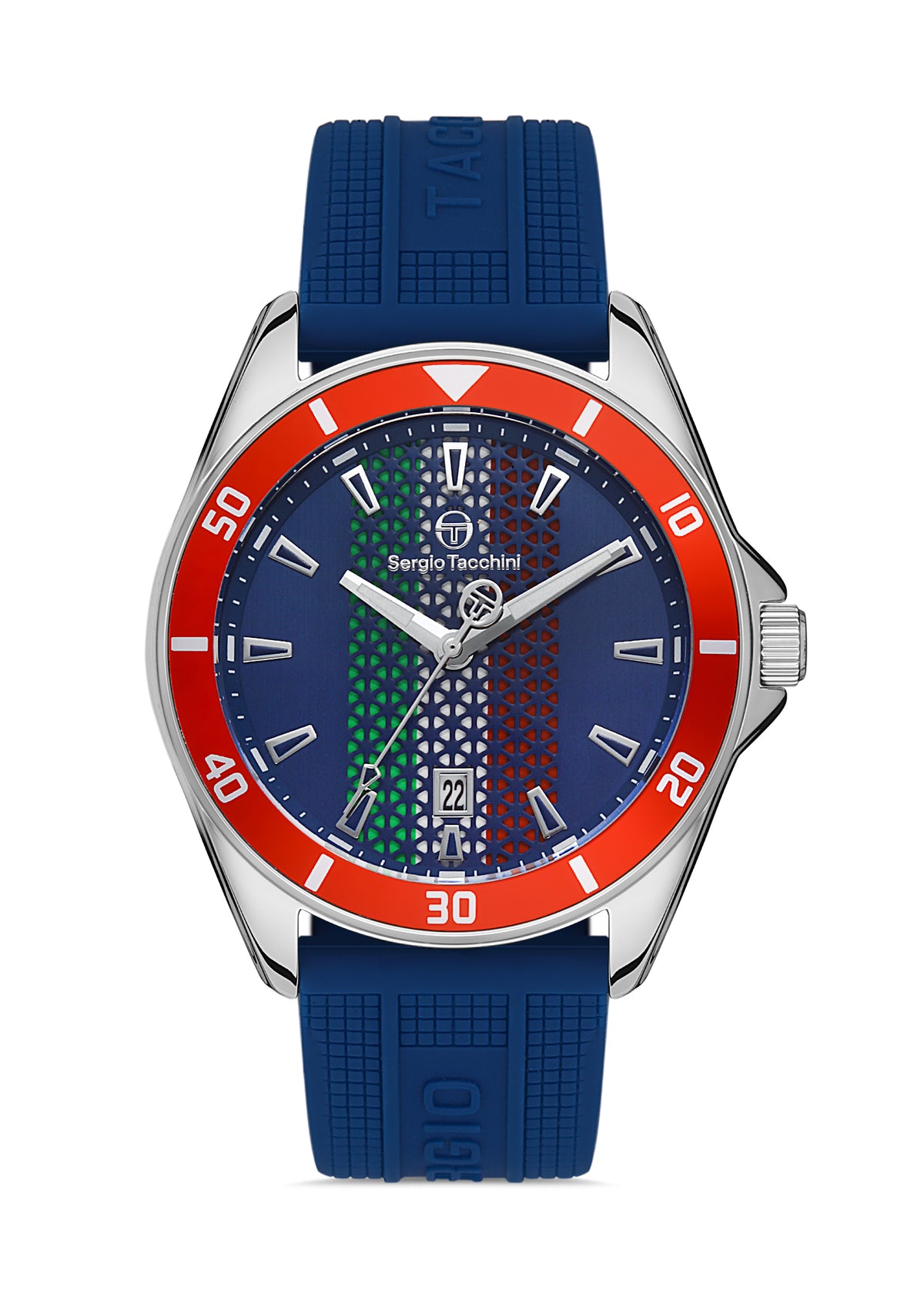 Sergio Tacchini ST.1.10324-2 - Men's Rubber Watch Dark Blue Dial
