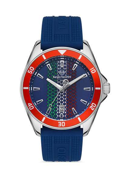 Sergio Tacchini ST.1.10324-2 - Men's Rubber Watch Dark Blue Dial