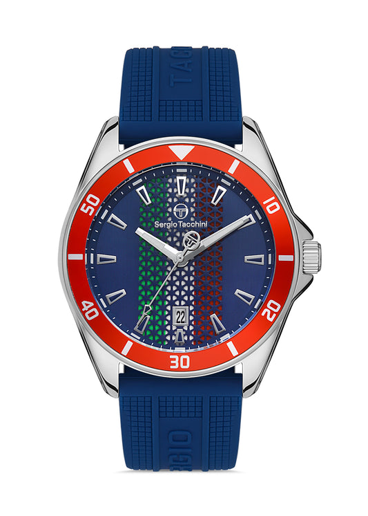 Sergio Tacchini ST.1.10324-2 - Men's Rubber Watch Dark Blue Dial