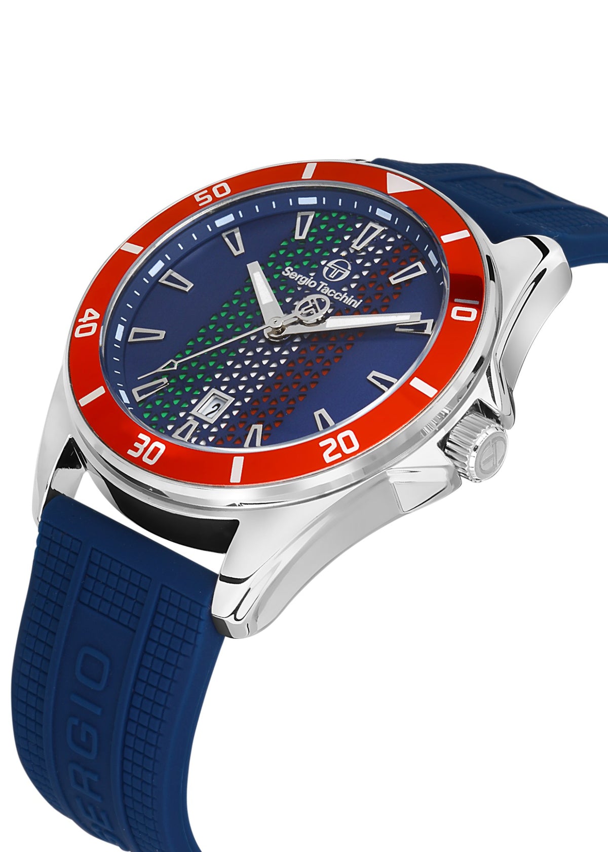 Sergio Tacchini ST.1.10324-2 - Men's Rubber Watch Dark Blue Dial