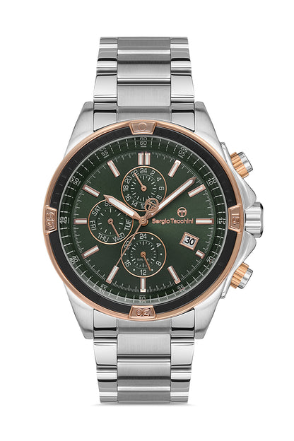 Sergio Tacchini ST.1.10328-3 - Men's Stainless Steel Watch Dark Green Dial
