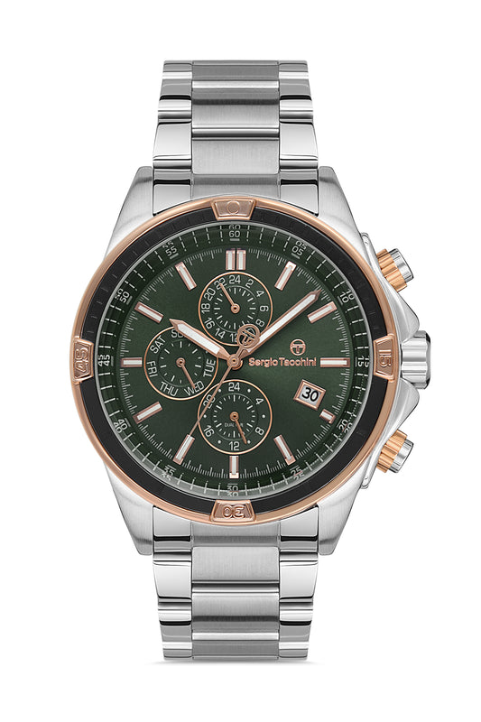 Sergio Tacchini ST.1.10328-3 - Men's Stainless Steel Watch Dark Green Dial
