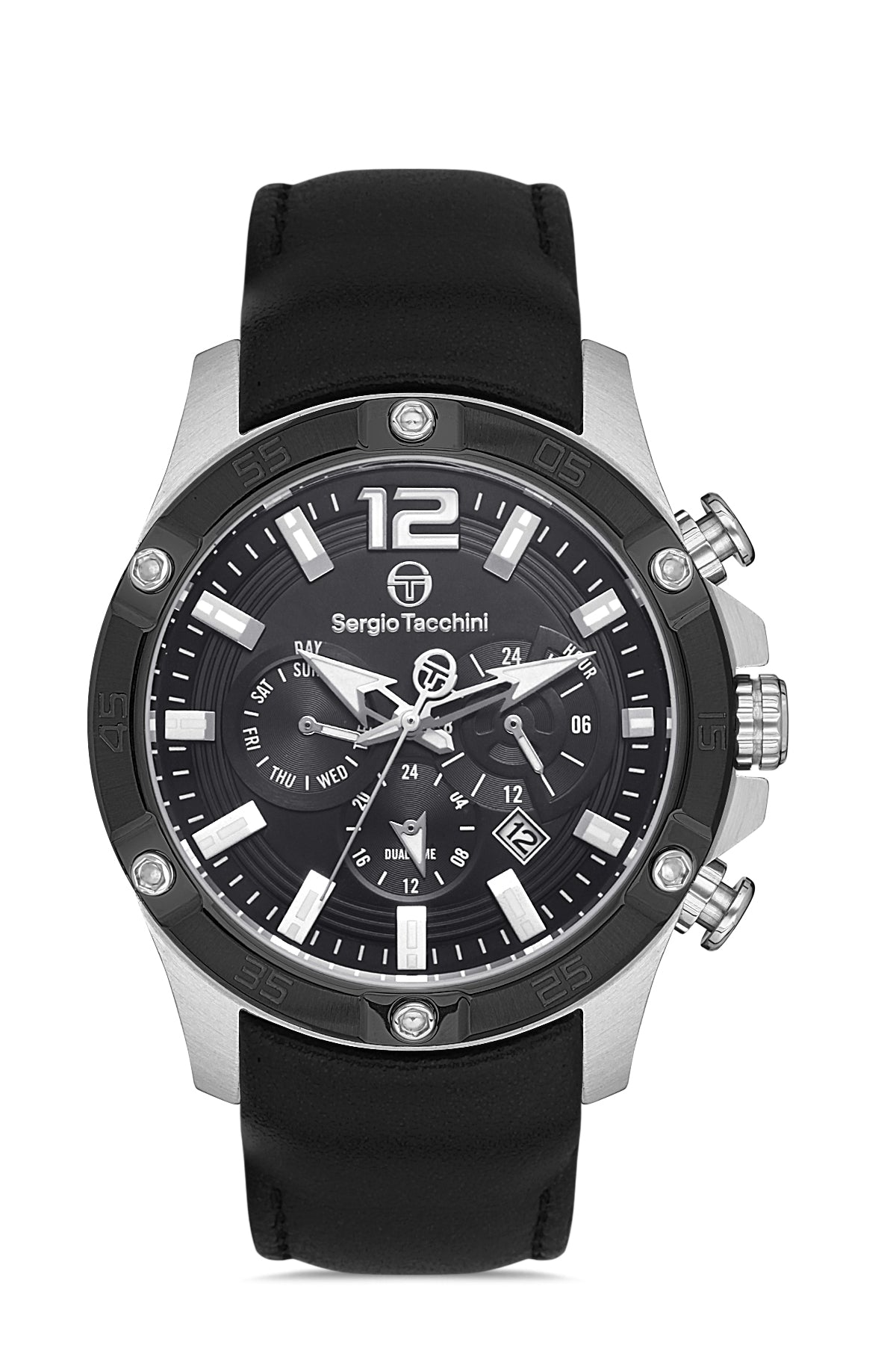 Sergio Tacchini ST.1.10330-1 Archivio - Men's Leather Watch Gun Metal Dial