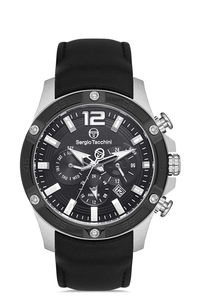 Sergio Tacchini ST.1.10330-1 Archivio - Men's Leather Watch Gun Metal Dial