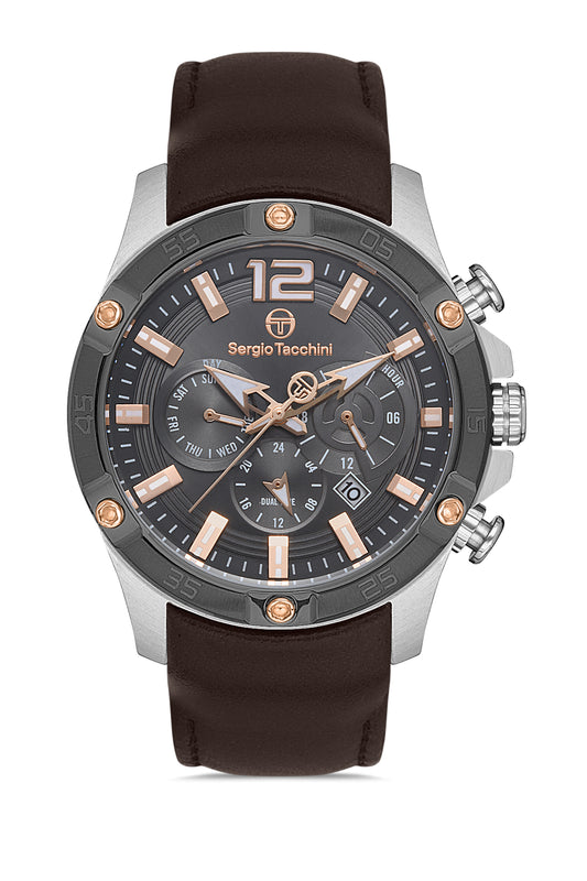 Sergio Tacchini ST.1.10330-2 Archivio - Men's Leather Watch Black Dial