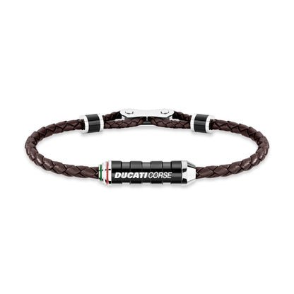Ducati Corse DTAGB2137209 Brown Bracelet Leather Braided