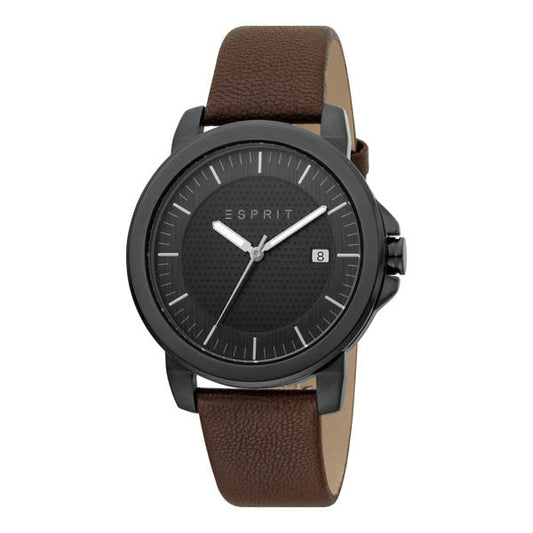 Esprit Men's Black Dial Brown Leather ES1G160L0035