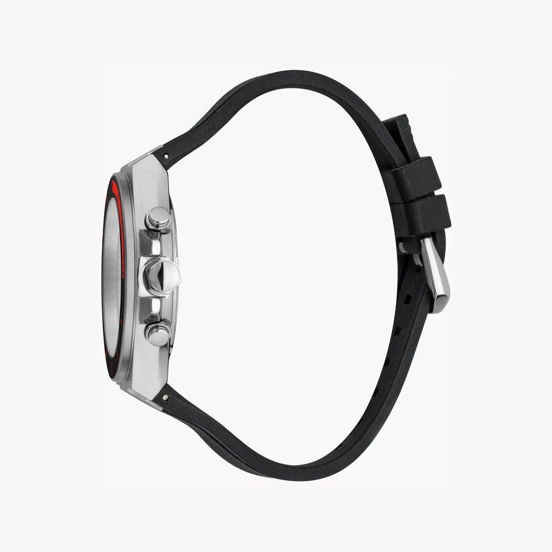 Just Cavalli Men's Silver Watch, Black Silicone Band - JC1G139P0025