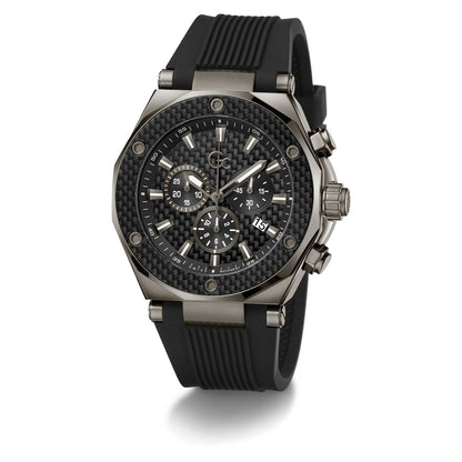 Gc Legacy Chrono Silicone Men Watch Black Silicone Strap Z18009G2