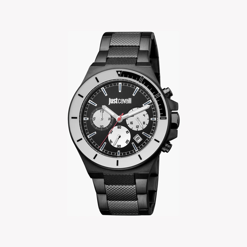 Just Cavalli Men's Black Stainless Steel Watch, Black Dial - JC1G139M0075