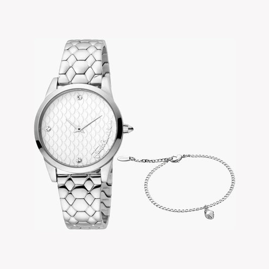 Just Cavalli Women's Silver Watch, Silver Dial - JC1L087M0045