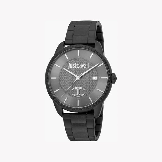 Just Cavalli Men's Black Stainless Steel Watch, Gray Dial - JC1G176M0065