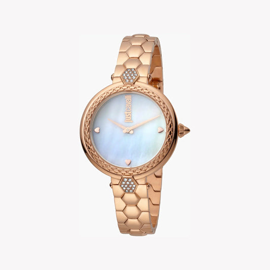 JUST CAVALLI WOMEN'S ROSE GOLD WATCH, WHITE DIAL | JC1L128M0585