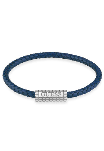 GUESS JEWELRY JUMB02141JWSTJBL BRACELET FOR MEN - BLUE LEATHER