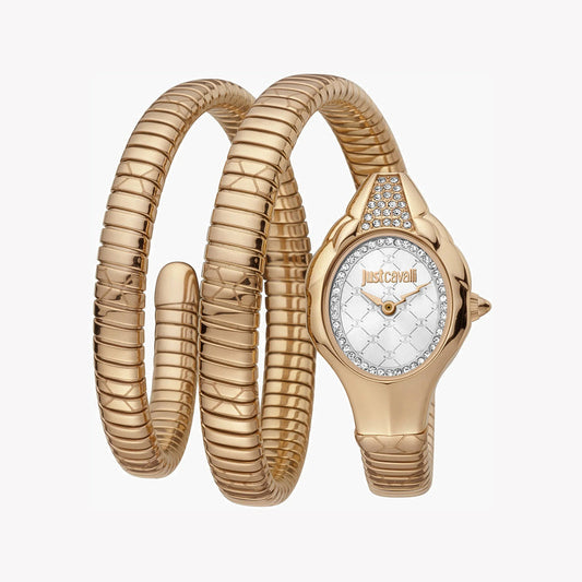 JUST CAVALLI WOMEN'S ROSE GOLD WATCH, SILVER DIAL | JC1L189M0055