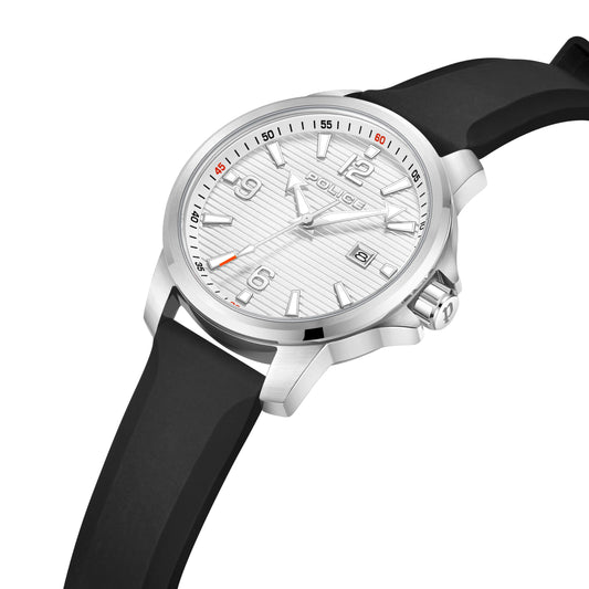 Mensor Gents Analog Watch With Silver Dial & Black Strap -PEWJN0020902, Black