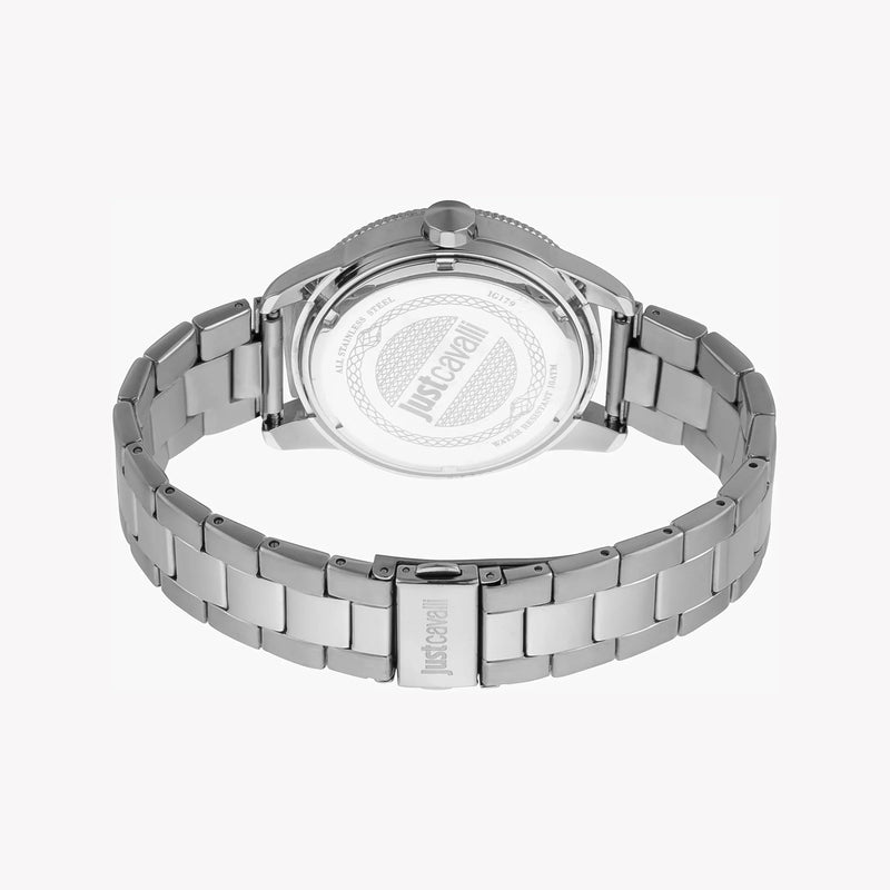 Just Cavalli Men's Silver Watch, Blue Dial - JC1G179M0075