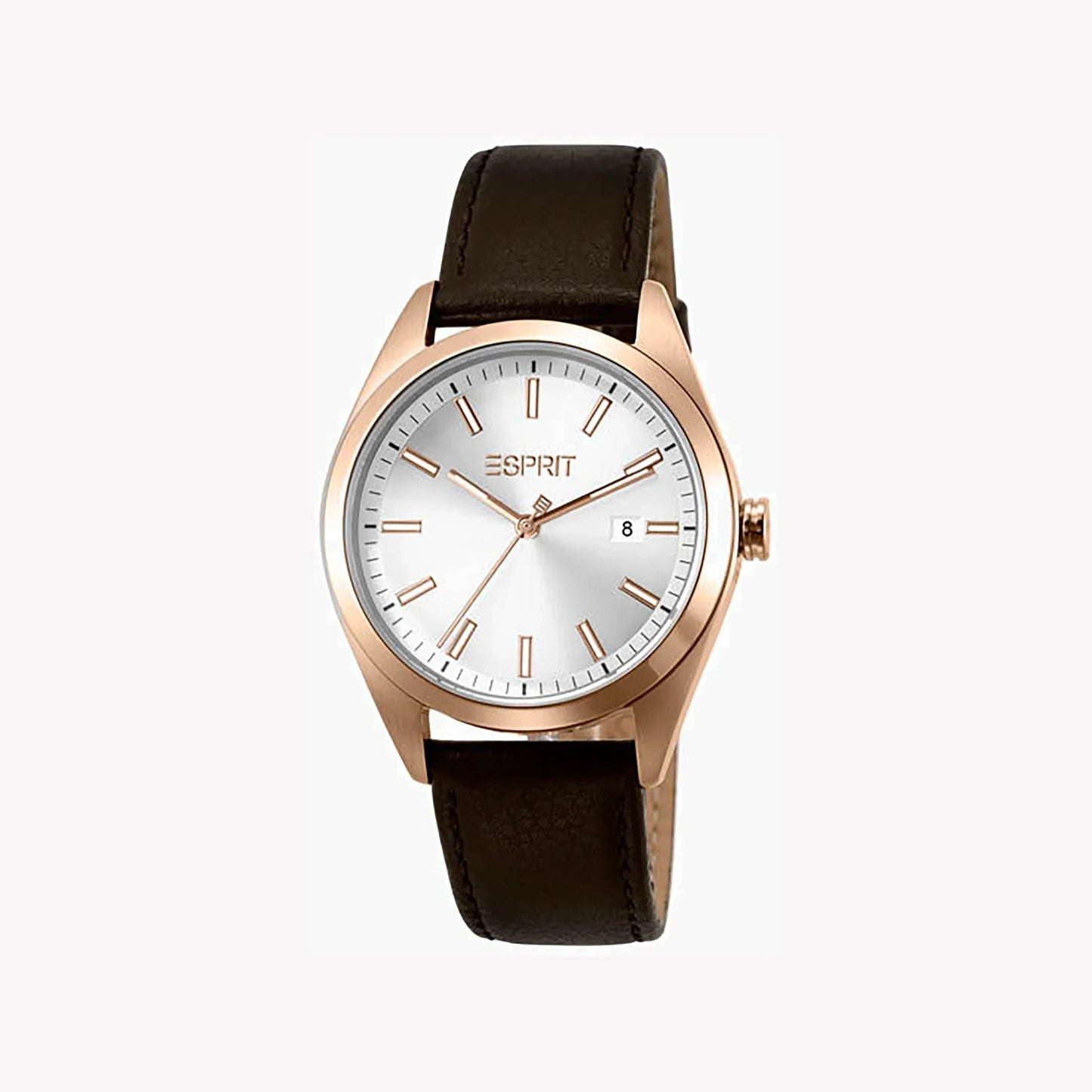 Esprit Men's Silver Dial Brown Leather   ES1G304L0035