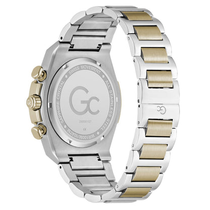 Gc Idol Sport Chrono Metal Men Watch Silver & Yellow Gold Stainless Steel Bracelet Z68001G7