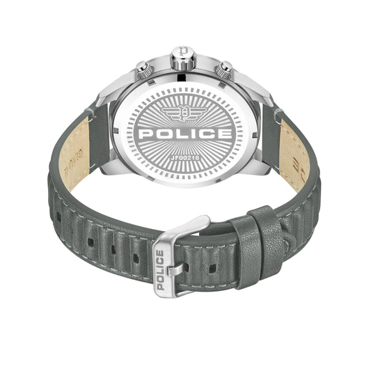 POLICE NEIST SILVER GREY DIAL LEATHER MEN'S WATCH PEWJF0021802