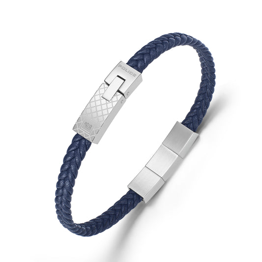 PE INTERSECT Stainless Steel ETCHEDMOTIF NAVY PLAITED LEA BRT