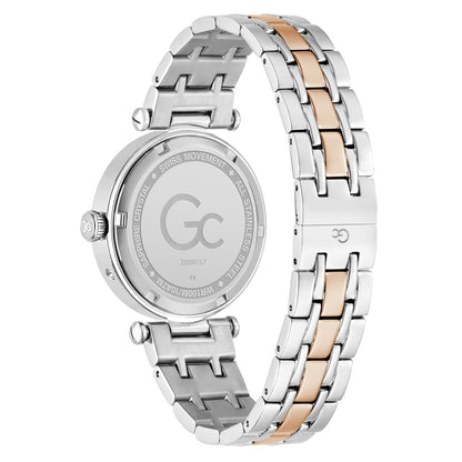 Gc TopChic Mid Size Metal Women Watch Silver & Rose Gold Stainless Steel Bracelet Z62001L2