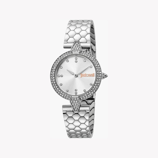 JUST CAVALLI WOMEN'S SILVER WATCH, ELEGANT SILVER DIAL | JC1L159M0045